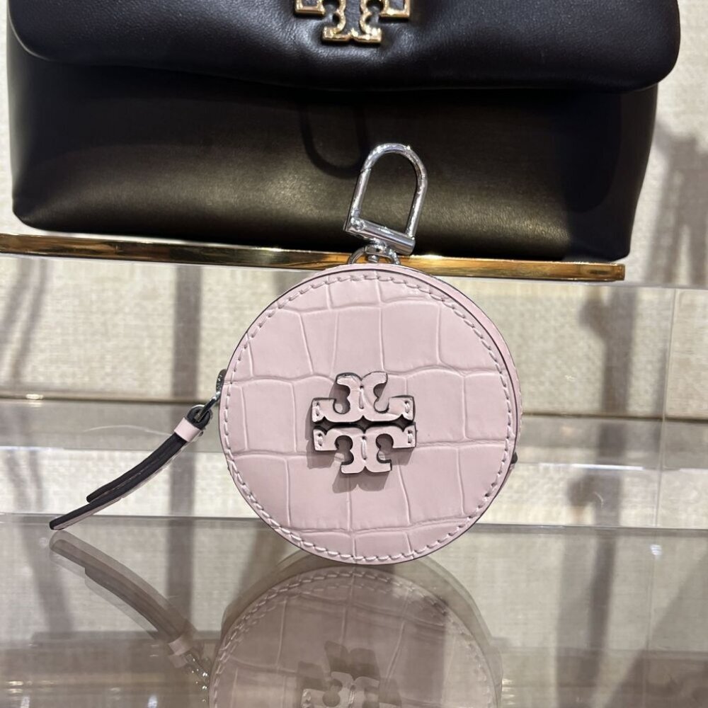 NWT TORY BURCH THEA EMBOSSED COIN POUCH 153391 CLAY PINK